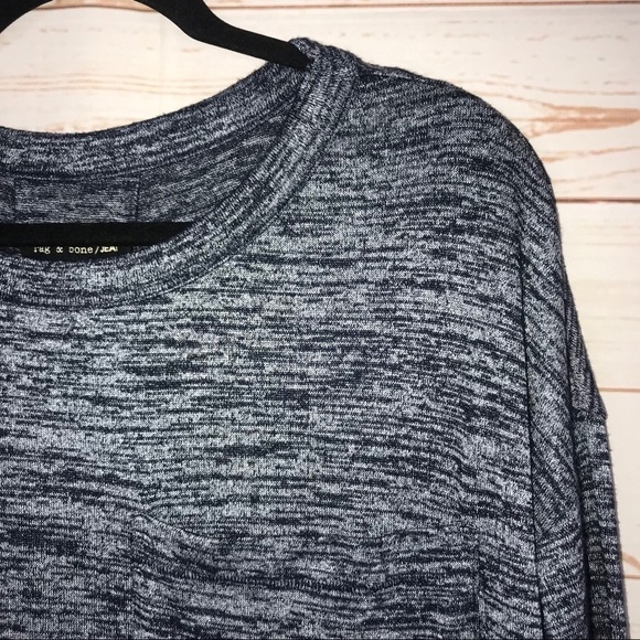 rag & bone /Jean Blue Marled Long Sleeve Top Sz S - Picture 3 of 8